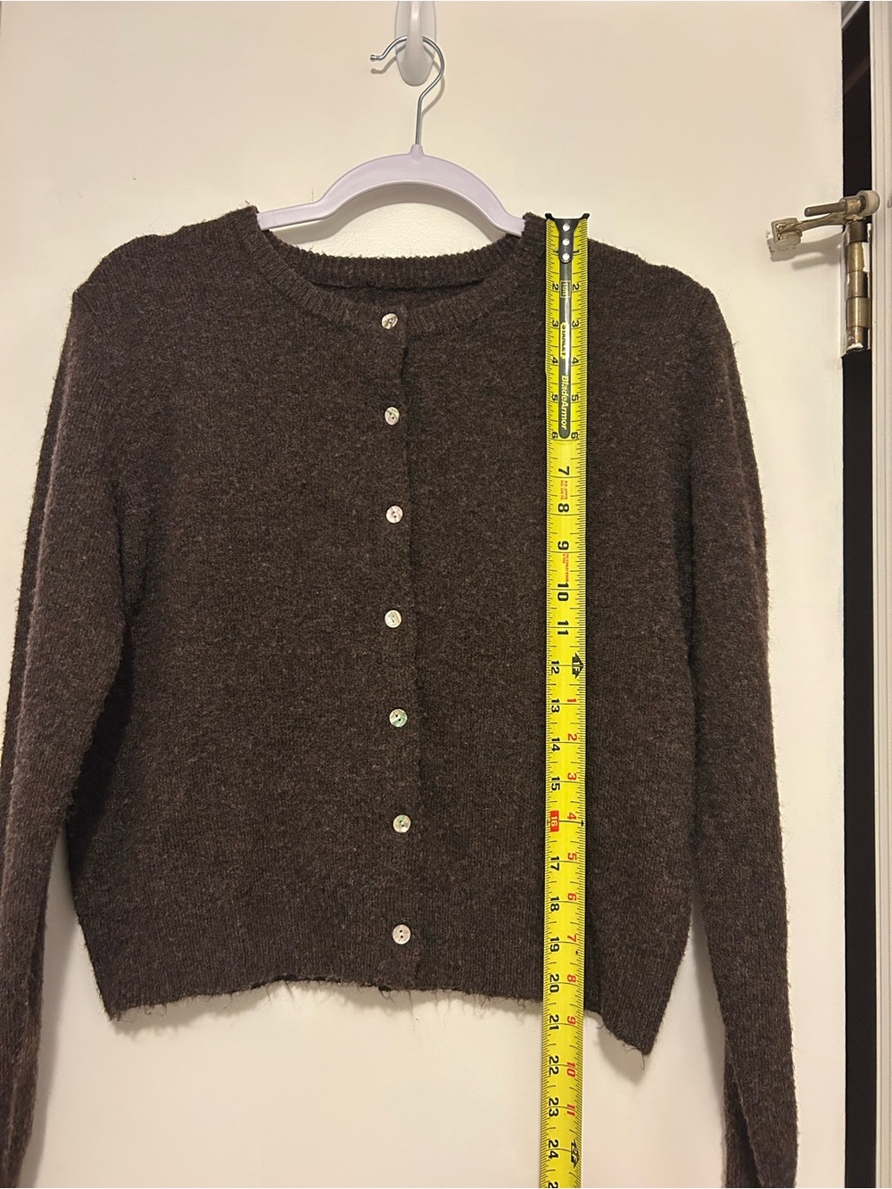 Women’s Brown Cardigan Sweater - Picture 3 of 3